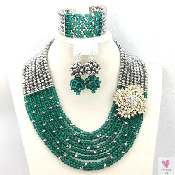 African Beads Jewelry Set - Nigerian Wedding African Beads Jewelry Sweet T 52