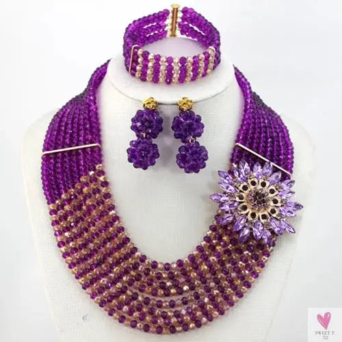 African Beads Jewelry Set - Nigerian Wedding African Beads Jewelry Sweet T 52