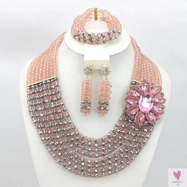 African Beads Jewelry Set - Nigerian Wedding African Beads Jewelry Sweet T 52