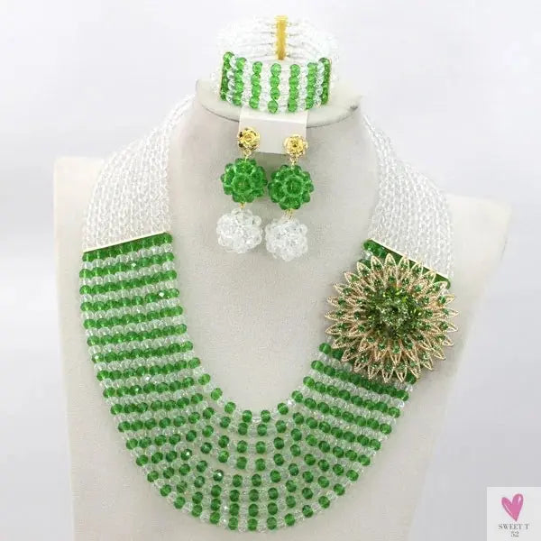African Beads Jewelry Set - Nigerian Wedding African Beads Jewelry Sweet T 52