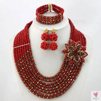 African Beads Jewelry Set - Nigerian Wedding African Beads Jewelry Sweet T 52