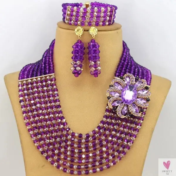 African Beads Jewelry Set - Nigerian Wedding African Beads Jewelry Sweet T 52