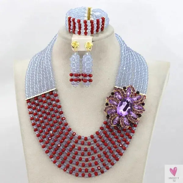 African Beads Jewelry Set - Nigerian Wedding African Beads Jewelry Sweet T 52