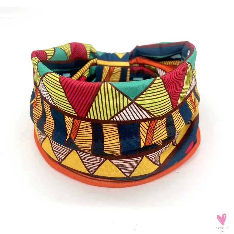 African and Bohemian Twisted Wide Cotton Stretch Headbands for Women & Girls - Headwrap/Turban Headwear, Bandana Headbands-Headbands-SWEET T 52