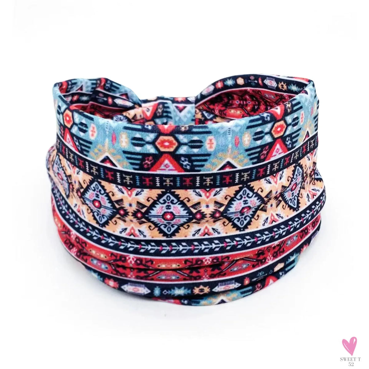 African and Bohemian Twisted Wide Cotton Stretch Headbands for Women & Girls - Headwrap/Turban Headwear, Bandana Headbands-Headbands-SWEET T 52