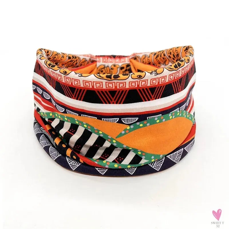 African and Bohemian Twisted Wide Cotton Stretch Headbands for Women & Girls - Headwrap/Turban Headwear, Bandana Headbands-Headbands-SWEET T 52