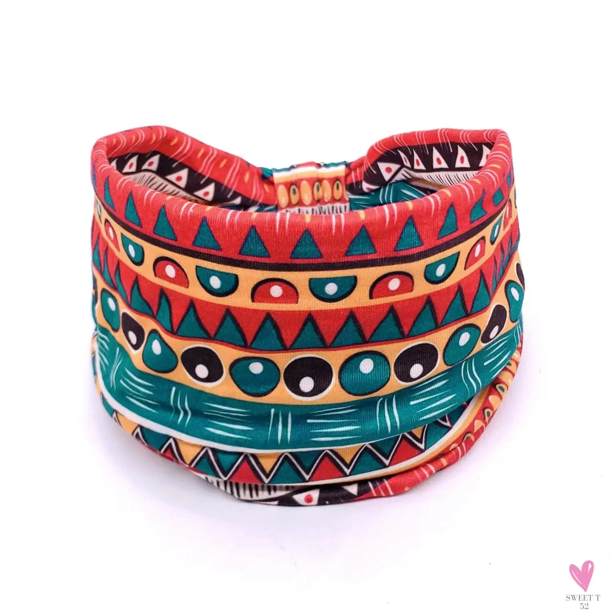 African and Bohemian Twisted Wide Cotton Stretch Headbands for Women & Girls - Headwrap/Turban Headwear, Bandana Headbands-Headbands-SWEET T 52