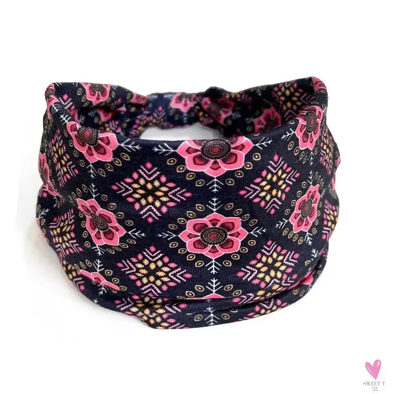 African and Bohemian Twisted Wide Cotton Stretch Headbands for Women & Girls - Headwrap/Turban Headwear, Bandana Headbands-Headbands-SWEET T 52