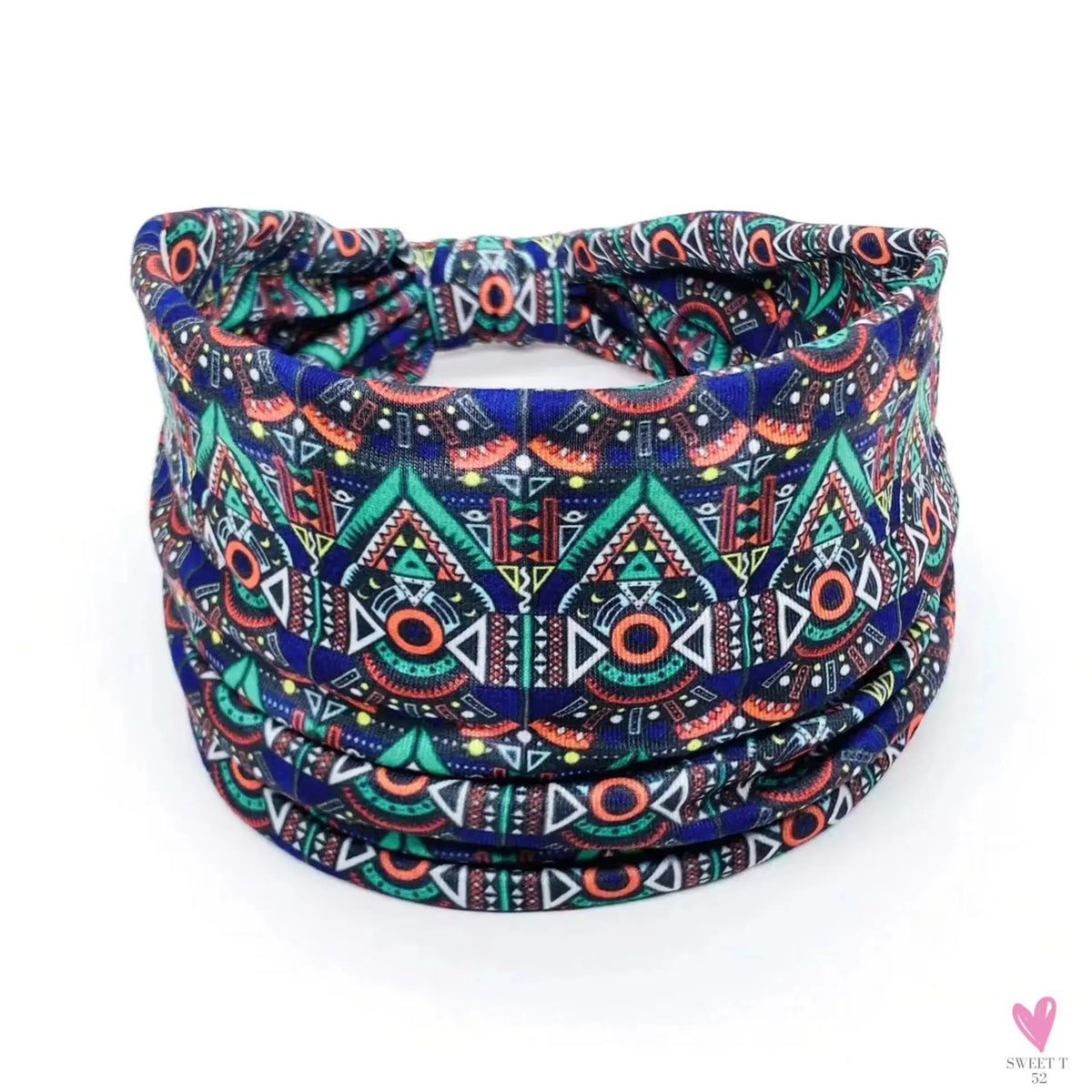 African and Bohemian Twisted Wide Cotton Stretch Headbands for Women & Girls - Headwrap/Turban Headwear, Bandana Headbands-Headbands-SWEET T 52