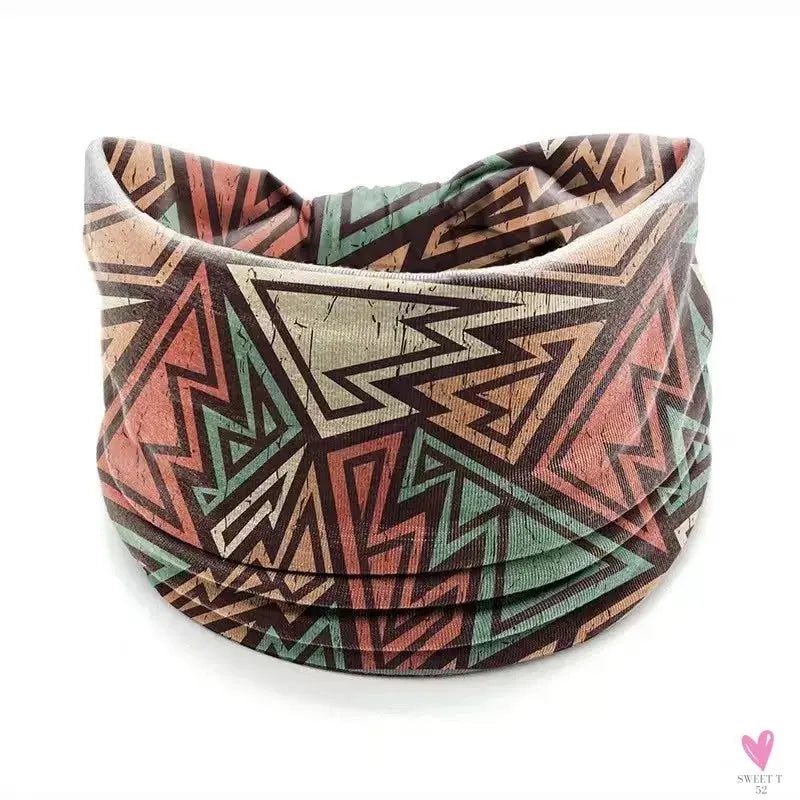 African and Bohemian Twisted Wide Cotton Stretch Headbands for Women & Girls - Headwrap/Turban Headwear, Bandana Headbands-Headbands-SWEET T 52