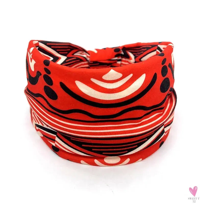 African and Bohemian Twisted Wide Cotton Stretch Headbands for Women & Girls - Headwrap/Turban Headwear, Bandana Headbands-Headbands-SWEET T 52