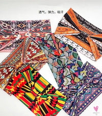 African and Bohemian Twisted Wide Cotton Stretch Headbands for Women & Girls - Headwrap/Turban Headwear, Bandana Headbands-Headbands-SWEET T 52