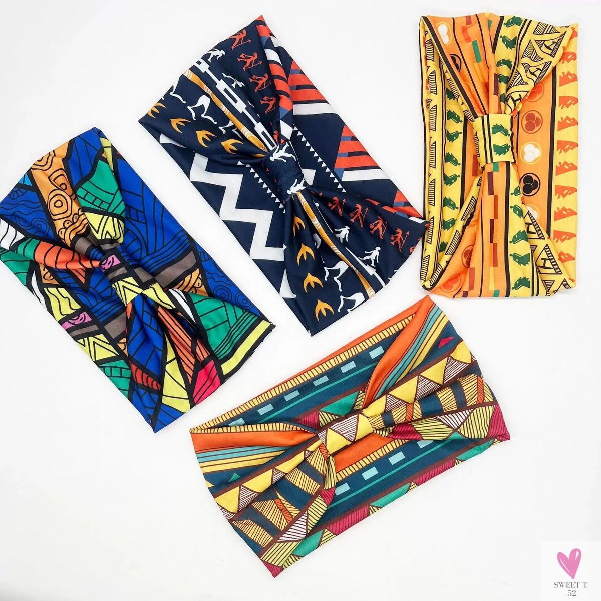African and Bohemian Twisted Wide Cotton Stretch Headbands for Women & Girls - Headwrap/Turban Headwear, Bandana Headbands-Headbands-SWEET T 52