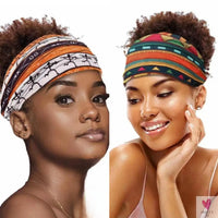 African and Bohemian Twisted Wide Cotton Stretch Headbands for Women & Girls - Headwrap/Turban Headwear, Bandana Headbands-Headbands-SWEET T 52