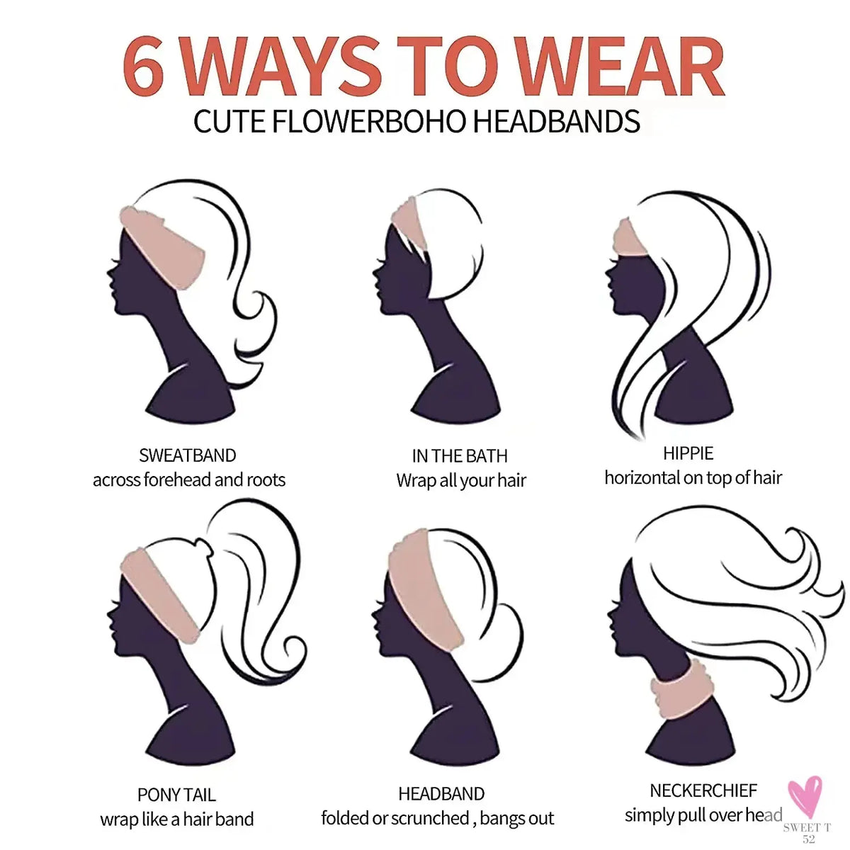 African and Bohemian Twisted Wide Cotton Stretch Headbands for Women & Girls - Headwrap/Turban Headwear, Bandana Headbands-Headbands-SWEET T 52