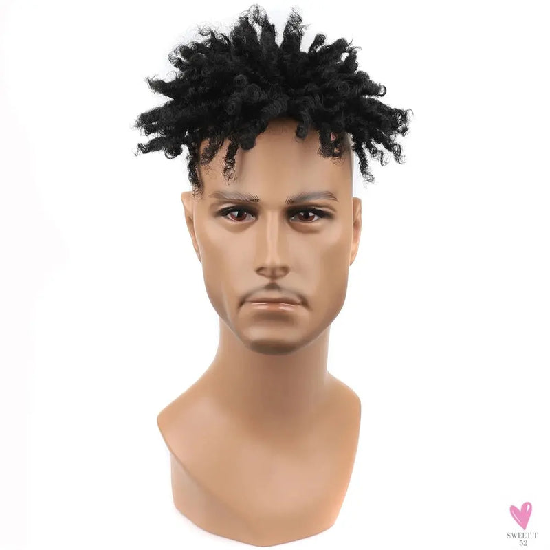 Afro Puff Kinky Curly Toupee for Black Women With Thinning Hair Synthetic Dreadlocks Hair Topper Clip in Hairpiece for Men Sweet T 52