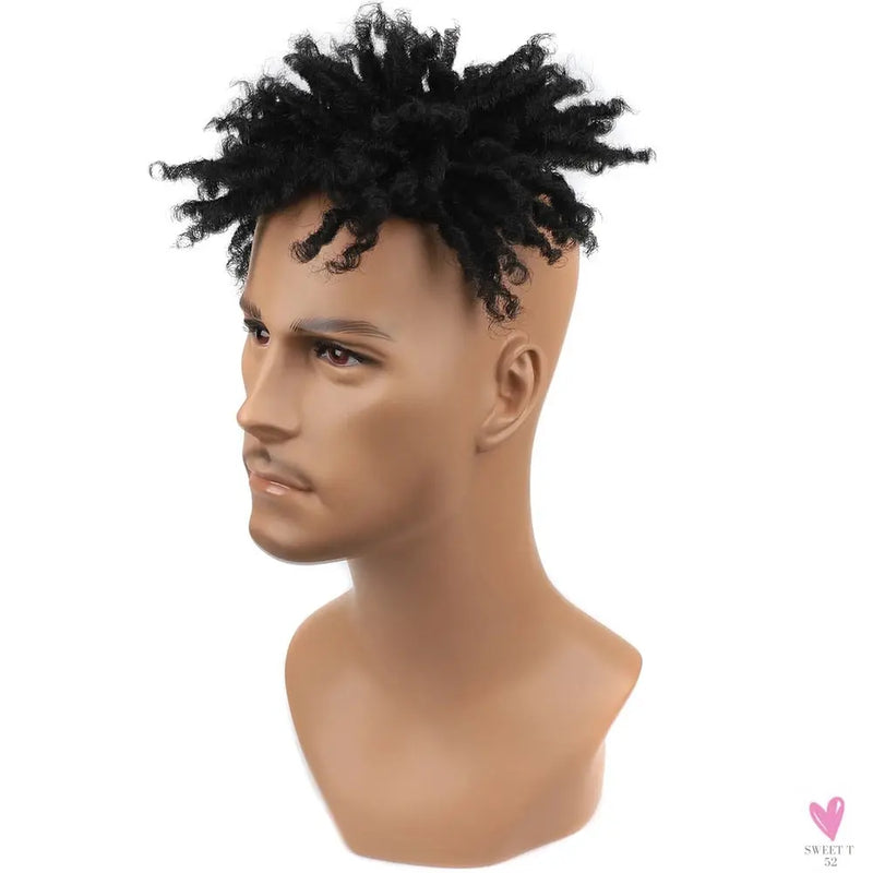 Afro Puff Kinky Curly Toupee for Black Women With Thinning Hair Synthetic Dreadlocks Hair Topper Clip in Hairpiece for Men Sweet T 52