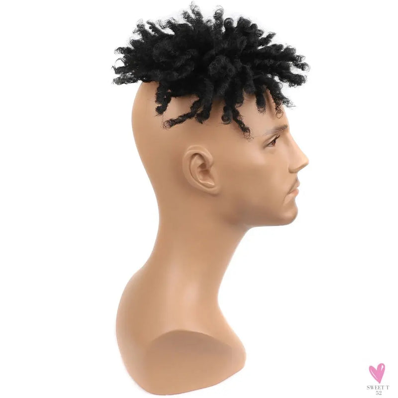 Afro Puff Kinky Curly Toupee for Black Women With Thinning Hair Synthetic Dreadlocks Hair Topper Clip in Hairpiece for Men Sweet T 52