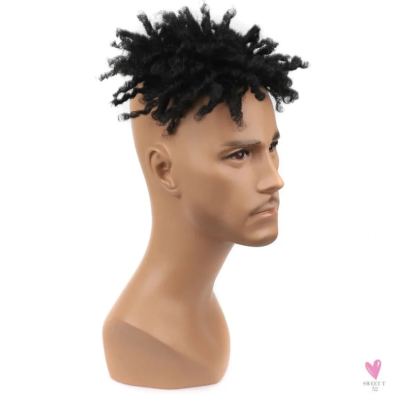 Afro Puff Kinky Curly Toupee for Black Women With Thinning Hair Synthetic Dreadlocks Hair Topper Clip in Hairpiece for Men Sweet T 52