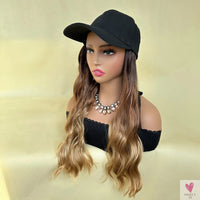 Baseball Hat/Hooded Wig - Wavy Curl Synthetic Wig for Women & Girls, Heat Resistant Natural Looking Wig-hair accessories-SWEET T 52