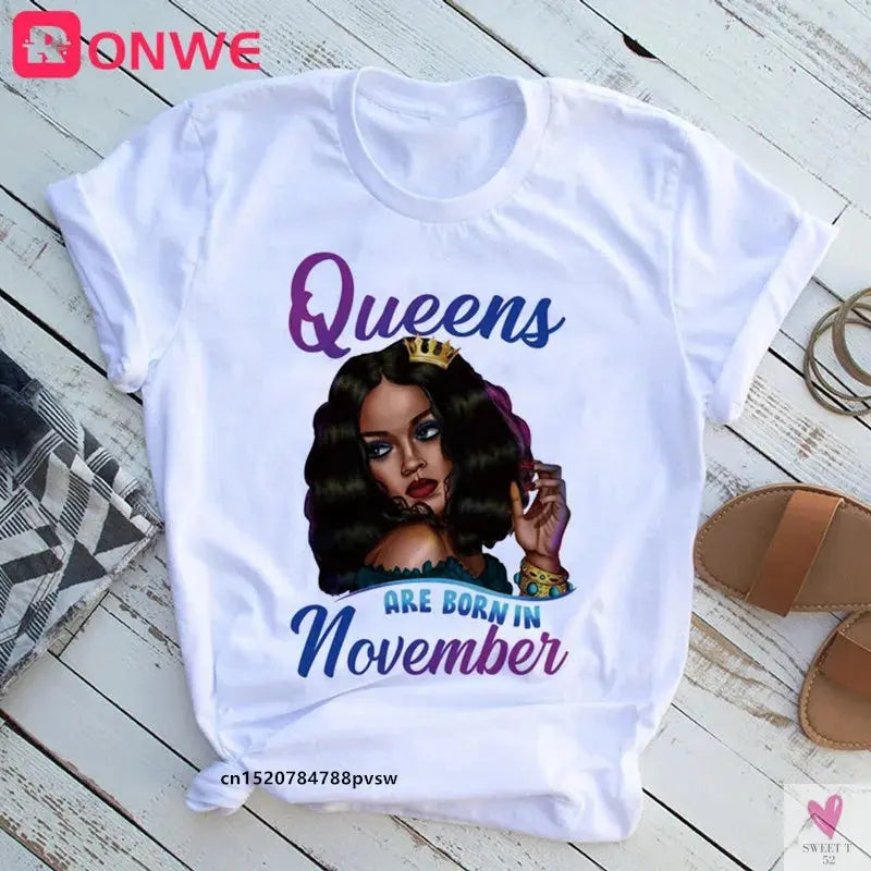 Beautiful African Lady Women T-shirt Girl Sisters Black Lives Matter Funny 90S Print Tops Tee,Drop Ship SWEET T 52