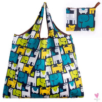 Big Size Thick Nylon Large Tote, ECO Reusable Polyester Portable Women's Folding Shoulder Shopping Pouch Sweet T 52