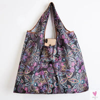 Big Size Thick Nylon Large Tote, ECO Reusable Polyester Portable Women's Folding Shoulder Shopping Pouch Sweet T 52