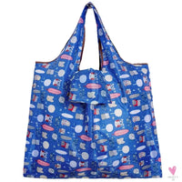 Big Size Thick Nylon Large Tote, ECO Reusable Polyester Portable Women's Folding Shoulder Shopping Pouch Sweet T 52