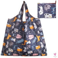 Big Size Thick Nylon Large Tote, ECO Reusable Polyester Portable Women's Folding Shoulder Shopping Pouch Sweet T 52