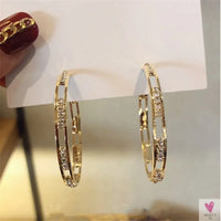 Bijoux Golden Rhinestone/Crystal Hoop Earrings for the Ladies and Girls-Earrings-SWEET T 52