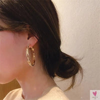 Bijoux Golden Rhinestone/Crystal Hoop Earrings for the Ladies and Girls-Earrings-SWEET T 52