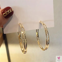 Bijoux Golden Rhinestone/Crystal Hoop Earrings for the Ladies and Girls-Earrings-SWEET T 52