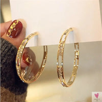 Bijoux Golden Rhinestone/Crystal Hoop Earrings for the Ladies and Girls-Earrings-SWEET T 52