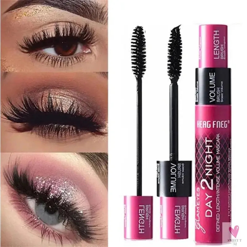 Black Curled Lashes Mascara - Lengthens Eyelashes, Extra Volume, Long Lasting Waterproof Natural, Quick Drying Female Makeup Sweet T 52