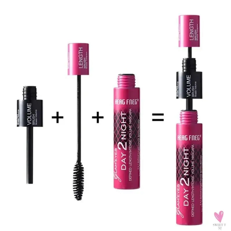 Black Curled Lashes Mascara - Lengthens Eyelashes, Extra Volume, Long Lasting Waterproof Natural, Quick Drying Female Makeup Sweet T 52