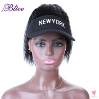 Blice Synthetic Hat Wig Kinky Straight Hair Extensions With Ponytail Travel Beach Shade Baseball Cap All-in-one Easy to Wear Sweet T 52