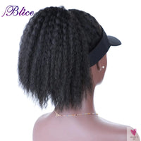 Blice Synthetic Hat Wig Kinky Straight Hair Extensions With Ponytail Travel Beach Shade Baseball Cap All-in-one Easy to Wear Sweet T 52