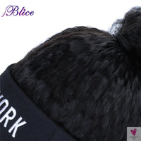 Blice Synthetic Hat Wig Kinky Straight Hair Extensions With Ponytail Travel Beach Shade Baseball Cap All-in-one Easy to Wear Sweet T 52