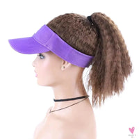 Blice Synthetic Hat Wig Kinky Straight Hair Extensions With Ponytail Travel Beach Shade Baseball Cap All-in-one Easy to Wear Sweet T 52