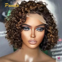 Blonde Highlights, Short Bob, Glueless Human Hair Wig, Ready To Go Curly Bob 13x4 & 4x4 for Women Sweet T 52