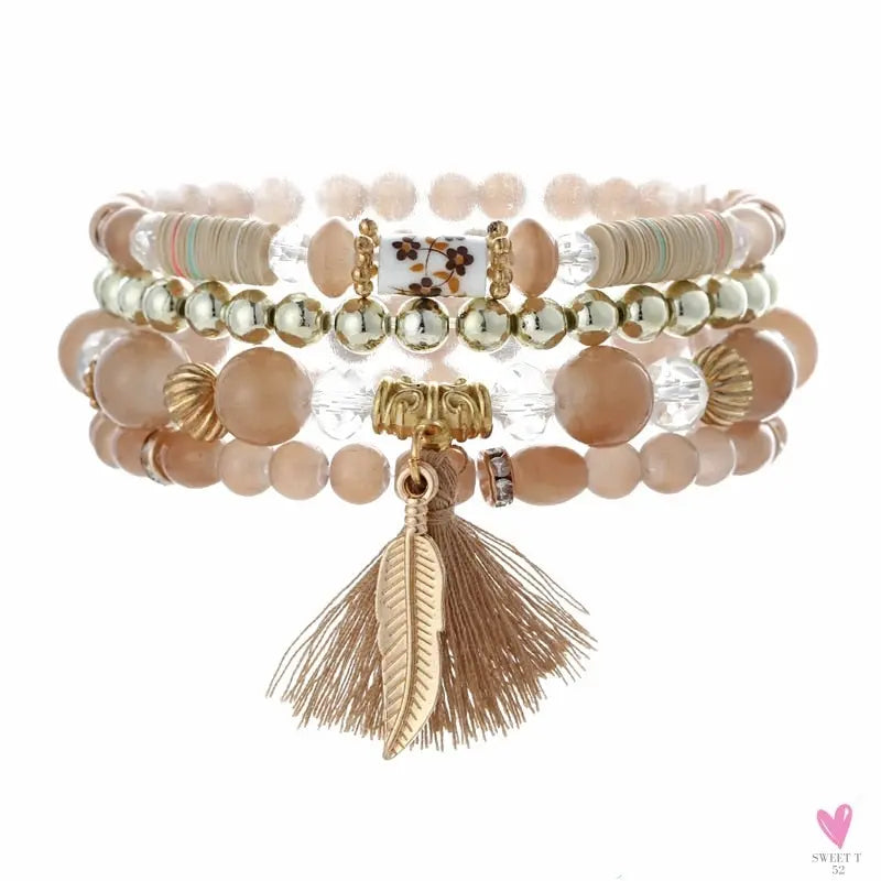 Bohemian Multi-layer Charm Bracelets - Trendy 4-5Pcs Bracelet for Women and Girls