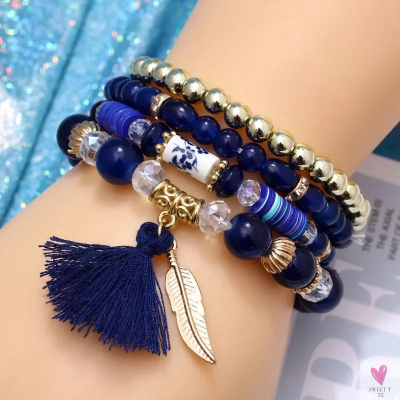 Bohemian Multi-layer Charm Bracelets - Trendy 4-5Pcs Bracelet for Women and Girls