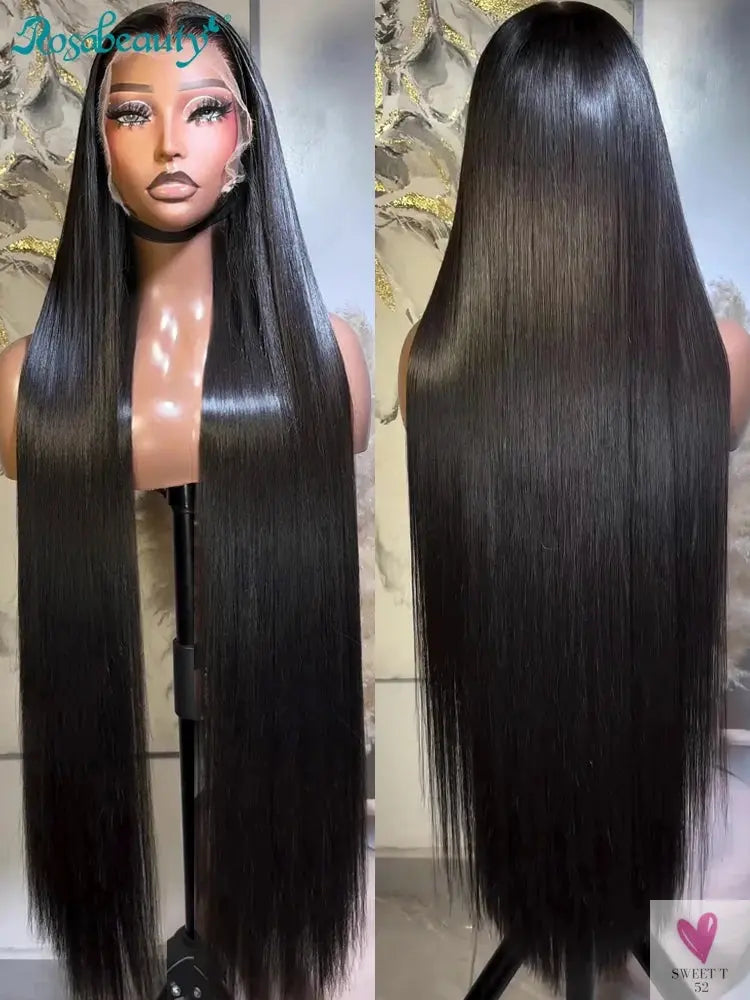 Bone Straight 13x4/13x6 Transparent Lace Frontal Human Hair Wigs, Pre Plucked HD Lace Wigs for Women SWEET T 52