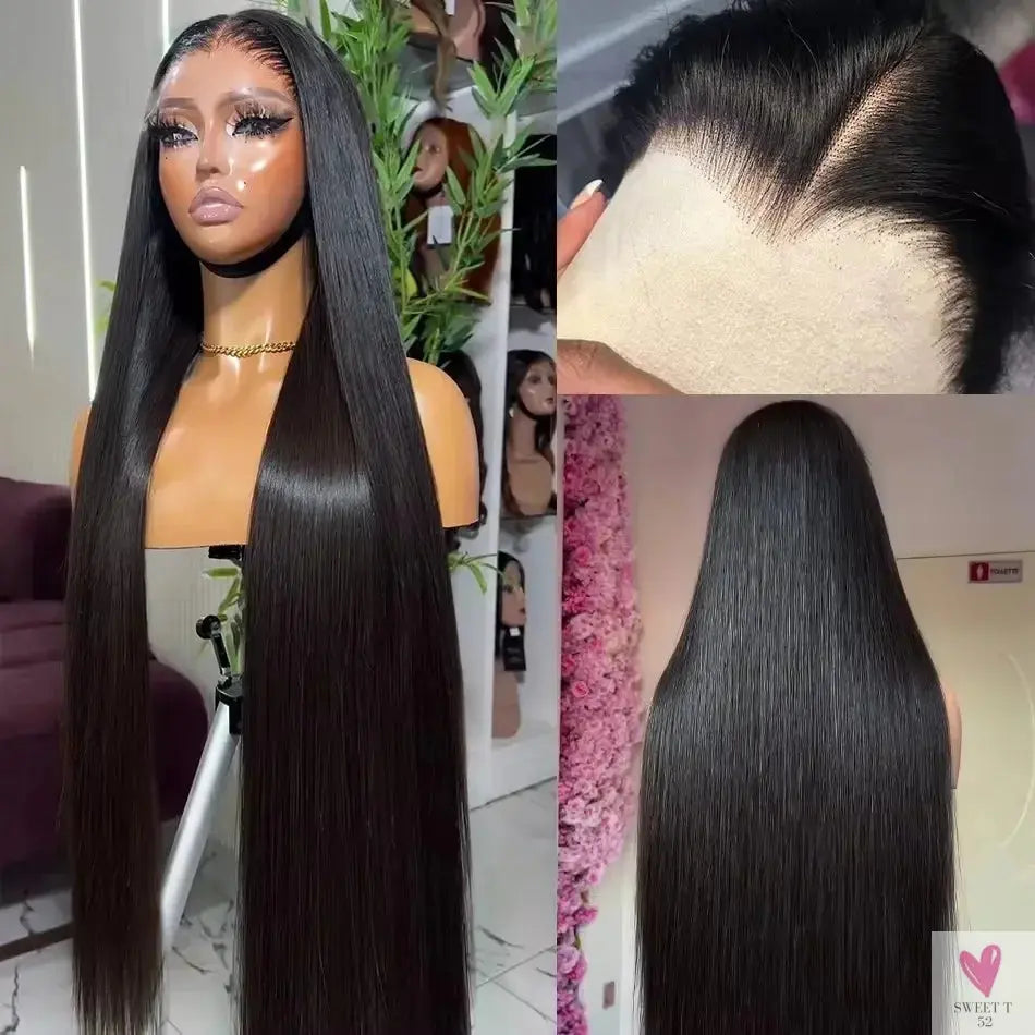 Bone Straight 13x4/13x6 Transparent Lace Frontal Human Hair Wigs, Pre Plucked HD Lace Wigs for Women SWEET T 52