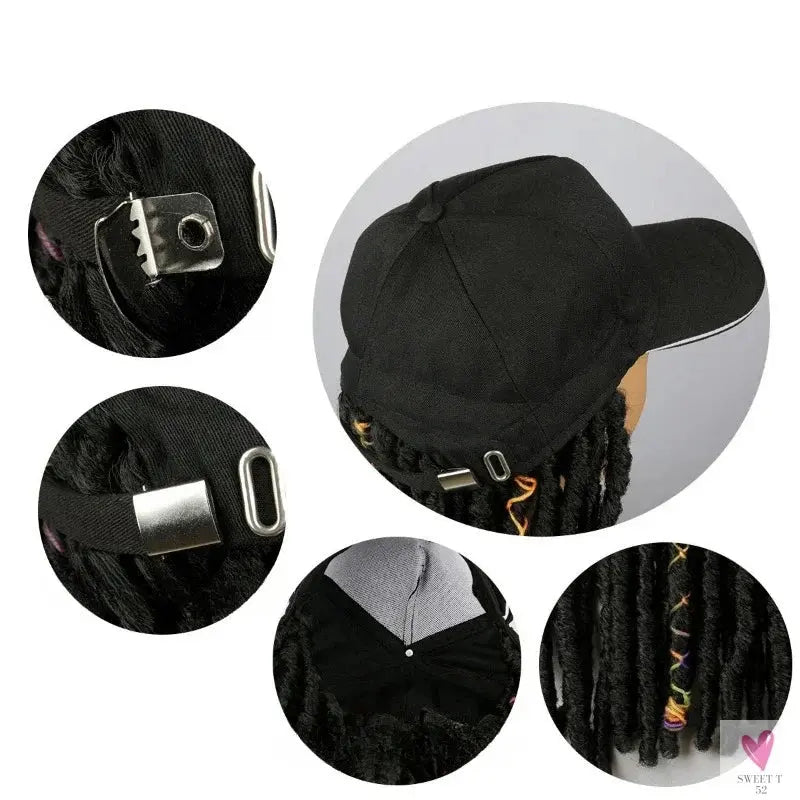 Braided Hip Hop Baseball Cap/Hair Wig with 14 Inch Braiding Hair for Women & Girls Sweet T 52
