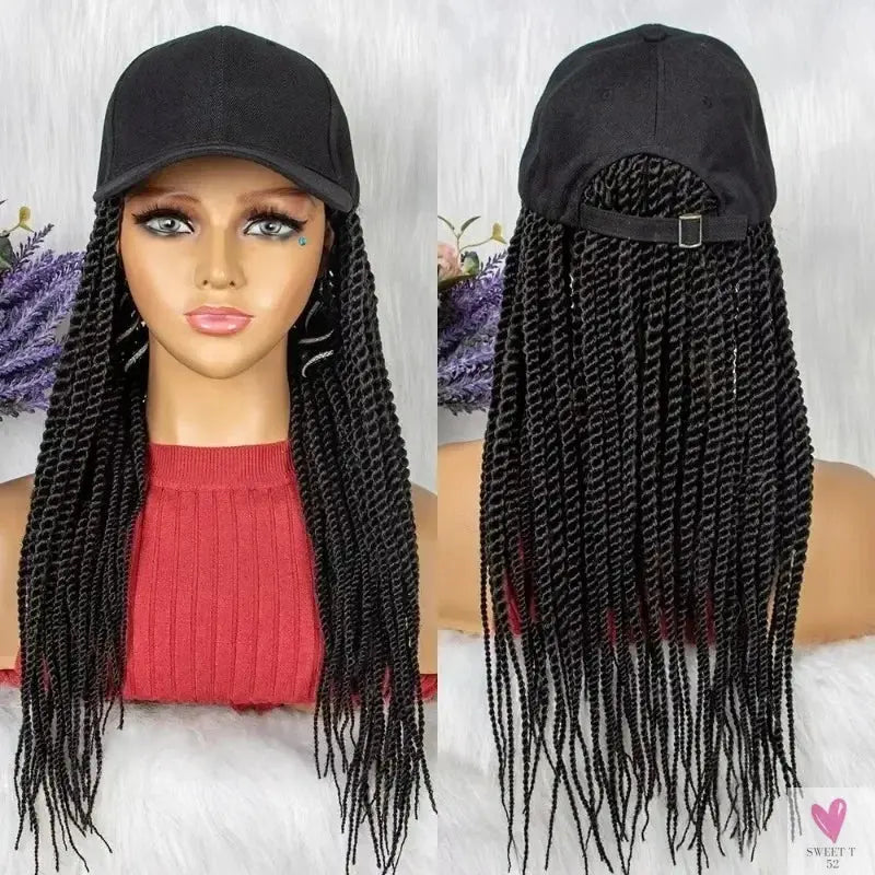 Braided Hip Hop Baseball Cap/Hair Wig with 14 Inch Braiding Hair for Women & Girls Sweet T 52