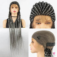 Braided Wigs - Cornrow Box Braided Wigs With Baby Hair For Women and Girls - Synthetic Front Lace Braided Wigs