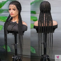 Braided Wigs - Cornrow Box Braided Wigs With Baby Hair For Women and Girls - Synthetic Front Lace Braided Wigs