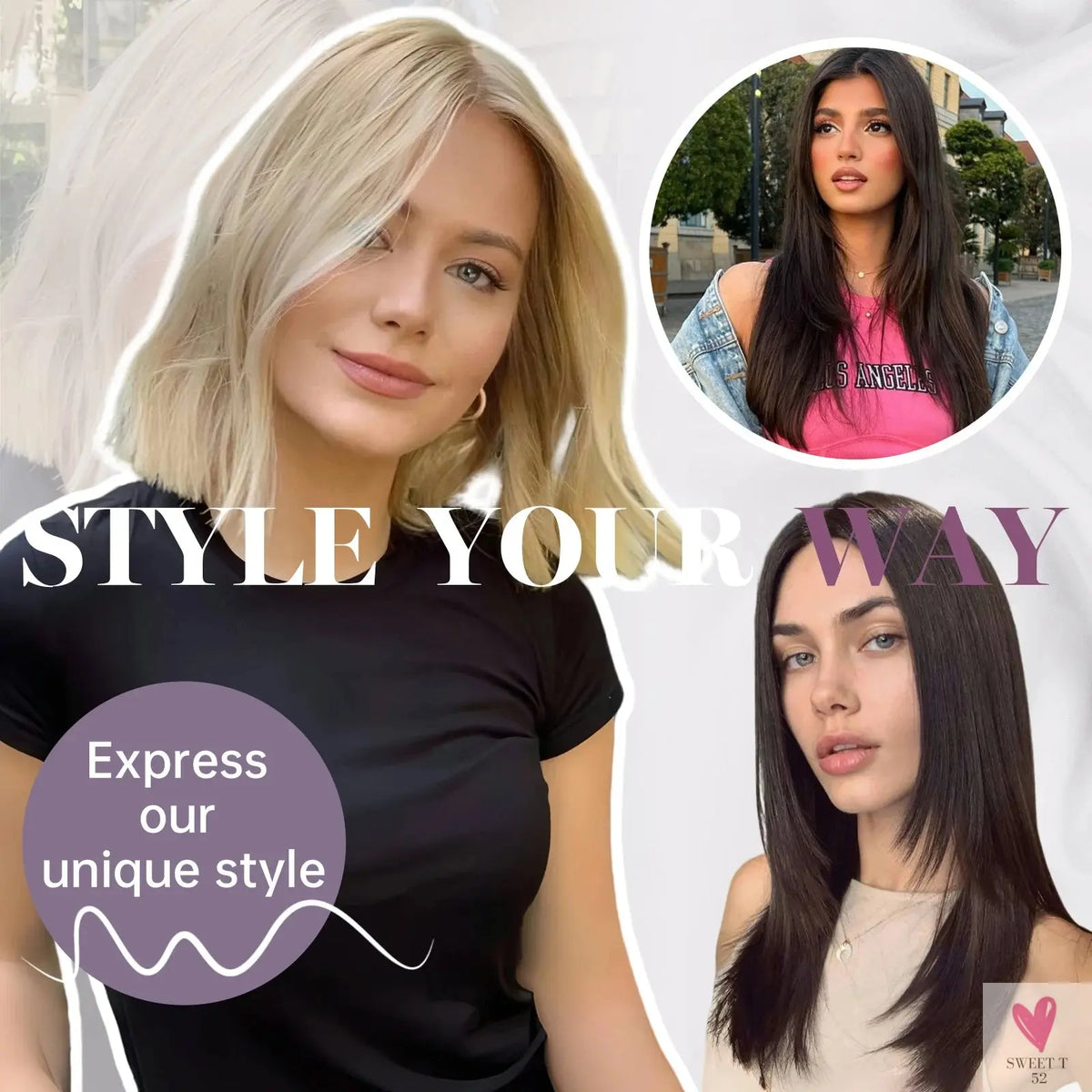 Brown Highlight Layered Hair Toppers - Clip in Synthetic Hair Topper for Women with Thin Hair, Swiss Base, Daily Use, High Temperature Sweet T 52