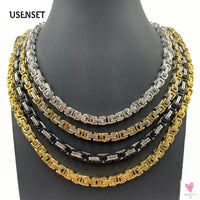 Byzantine Chain Necklaces For Men, 304 Stainless Steel Men's Handmade Necklace Jewelry, 4MM 5MM 6MM & 8MM Width-Necklace-SWEET T 52